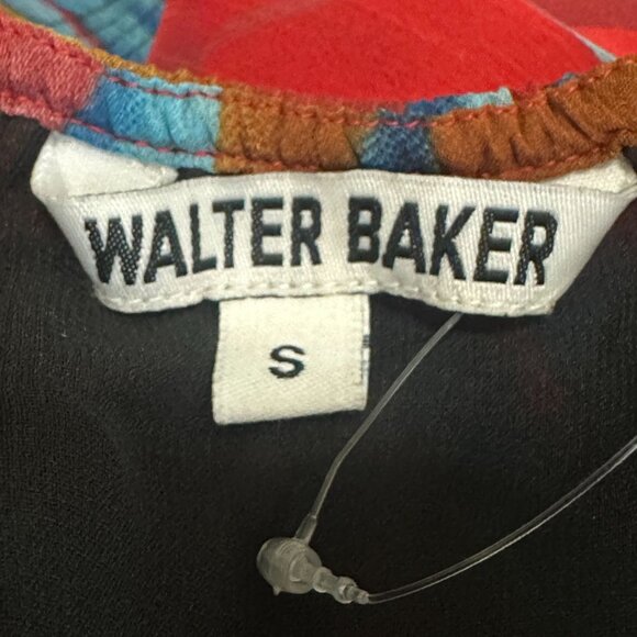 Walter Baker Short Sleeve Drea Top Rio Palm Multicolor Size S Self Tie Back - Picture 7 of 11